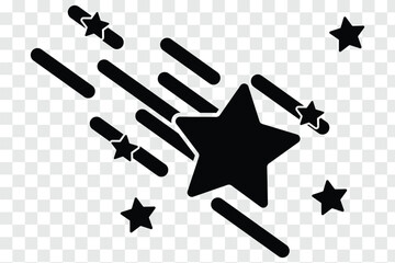Shooting Stars Icon.  the falling of Comets, Meteorites, Asteroids, the sparks of fireworks. Vector design. Shooting Star Element Design Set eps 10