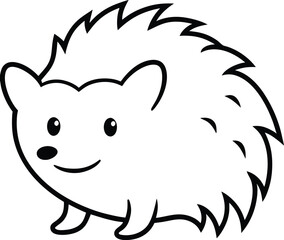 vector illustration of cartoon hedgehog