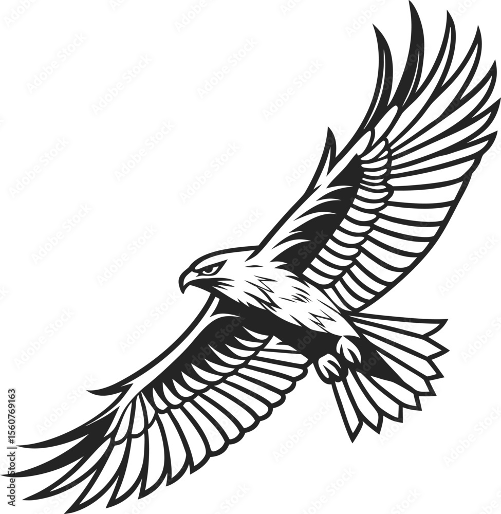 Poster dynamic and angular falcon wing shapes with bold contrasting colors and sharp lines suitable for pow