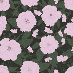 White flowers. Flower Collection. Seamless background for fabrics, textiles, packaging and wallpaper. Vector illustration