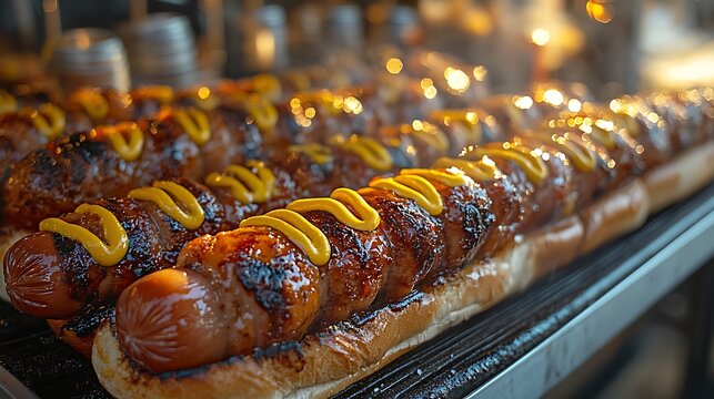 Grilled Mustard Hot Dogs. - Powered by Adobe