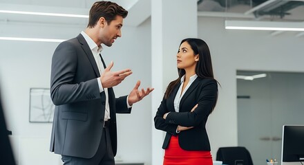 Fototapeta premium Business Professionals Discussing Strategy in Modern Office