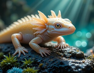 Fototapeta premium iguana on a tree