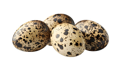 Obraz premium Group of Quail Eggs Isolated on transparent Background