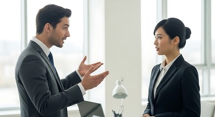 Business Colleagues Discussing Project Strategy in Office