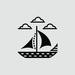 Sailing Vessel A Minimalist Nautical Illustration