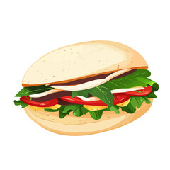Flat 2D Banh Cuon illustration, vector graphic in icon style, on white background