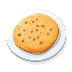 Flat 2D Bannock illustration, vector graphic in icon style, on white background