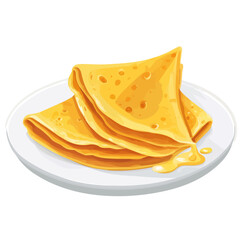 Crepes Suzette, flat style 2D vector image, isolated on a white background