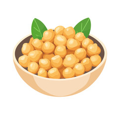 2D flat vector illustration of a Chickpeas in icon style, isolated on white background