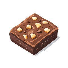 2D flat vector illustration of a Brownie in icon style, isolated on white background
