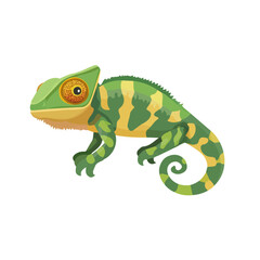 2D flat vector illustration of a Chameleon in icon style, isolated on white background