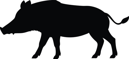 Silhouette image of a wild boar depicting strength and wild nature