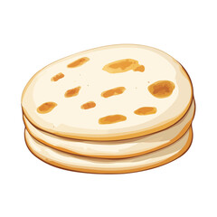 Minimal flat vector of a Arepas, 2D icon-style illustration on white background