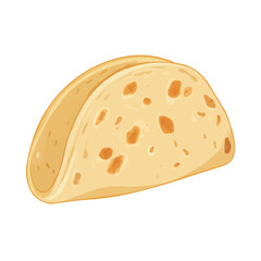 Flat 2D Chapati illustration, vector graphic in icon style, on white background