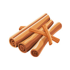 Minimal flat vector of a Cinnamon, 2D icon-style illustration on white background