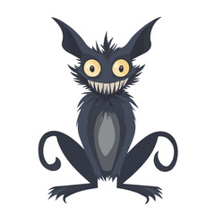 Fototapeta premium Minimal flat vector of a Chupacabra, 2D icon-style illustration on white background