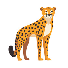 Cheetah, flat style 2D vector image, isolated on a white background