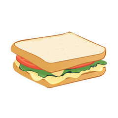 Minimal flat vector of a Brie Sandwich, 2D icon-style illustration on white background