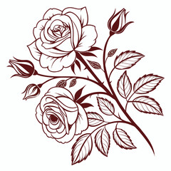 set of floral elements