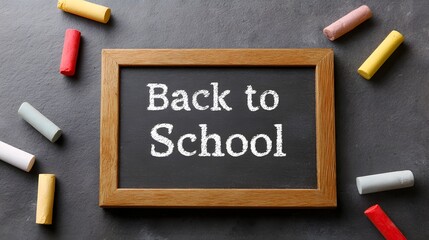 Colorful chalk and back to school message on a board Generative AI