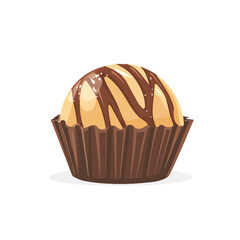 2D flat vector illustration of a Chocolate Truffles in icon style, isolated on white background
