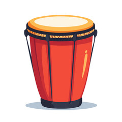 Cajon Drum, flat style 2D vector image, isolated on a white background