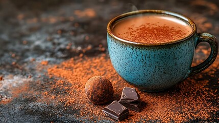 Hot Chocolate with Cocoa, Truffles, and Dark.