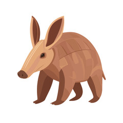 2D flat vector illustration of a Aardvark in icon style, isolated on white background