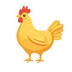Chicken, flat style 2D vector image, isolated on a white background