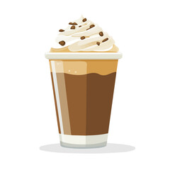 Coffee Float, flat style 2D vector image, isolated on a white background
