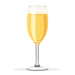 Minimal flat vector of a Champagne, 2D icon-style illustration on white background