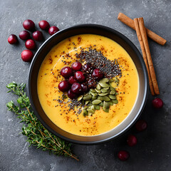 Immunity-boosting dish with pumpkin, seeds, and spices Generative AI