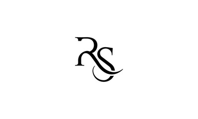 RS initial letters, monogram logo