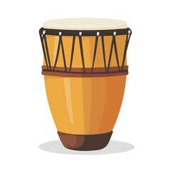 Conga Drum, flat style 2D vector image, isolated on a white background
