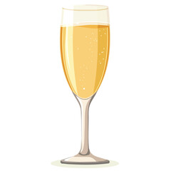 Minimal flat vector of a Champagne, 2D icon-style illustration on white background