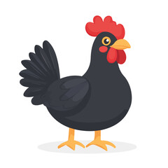 Flat 2D Coq Au Vin illustration, vector graphic in icon style, on white background