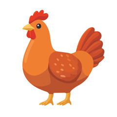 2D flat vector illustration of a Cacciatore Chicken in icon style, isolated on white background