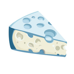Blue Cheese, flat style 2D vector image, isolated on a white background