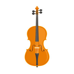 Obraz premium Flat 2D Cello Bow illustration, vector graphic in icon style, on white background