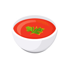 Borscht, flat style 2D vector image, isolated on a white background