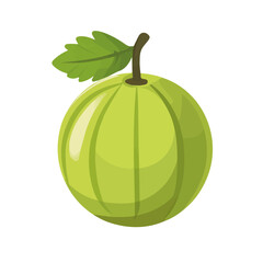 Flat 2D Amla illustration, vector graphic in icon style, on white background