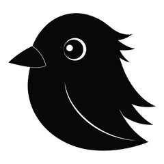 Cute Black Bird Illustration