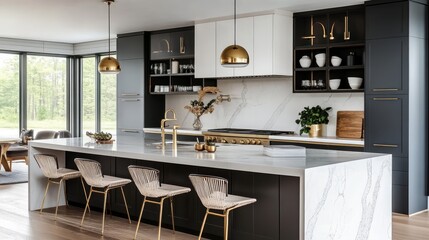 Stunning Contemporary Kitchen Design Featuring Luxury Cabinetry and Elegant Marble Aesthetic