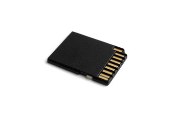 There is a black flash drive on a white background.
