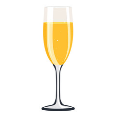 Flat 2D Champagne illustration, vector graphic in icon style, on white background