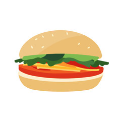 Flat 2D Banh Cuon illustration, vector graphic in icon style, on white background