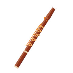 Clarinet Cleaning Swab, flat style 2D vector image, isolated on a white background