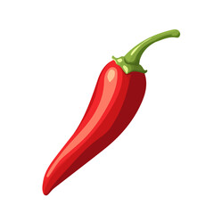 2D flat vector illustration of a Chili Pepper in icon style, isolated on white background
