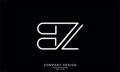 BZ, ZB Abstract Letters Logo Monogram Design Font Icon Vector